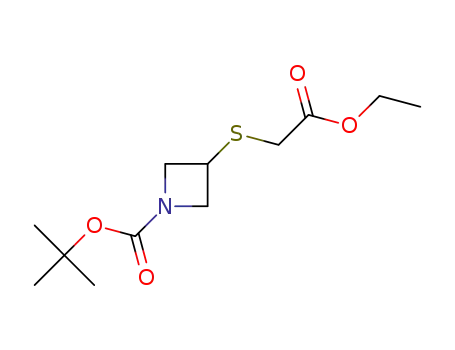 Molecular Structure of 1648864-56-5 (tert-butyl-3-[(2-ethoxy-2-oxoethyl)sulfanyl]azetidine-1-carboxylate)