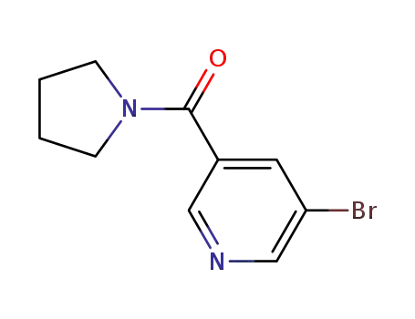 Molecular Structure of 1090388-79-6 (5-BROMO-3-(PYRROLIDIN-1-YLCARBONYL)PYRIDINE)