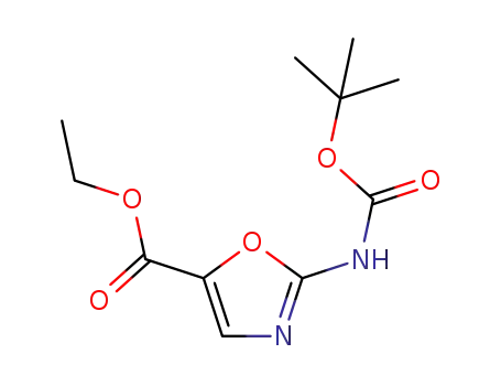Molecular Structure of 941294-50-4 (Ethyl 2-(t-BOC-amino)oxazole-5-carboxylate)