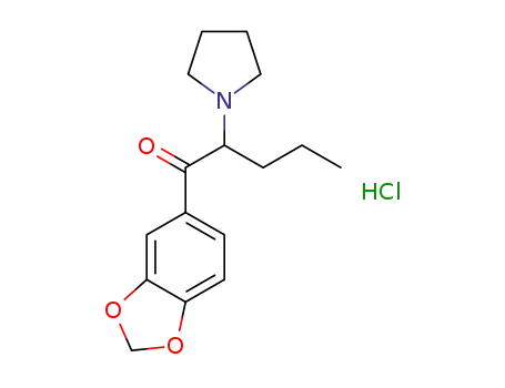 Molecular Structure of 24622-62-6 (1-(3',4'-Methylenedioxyphenyl)-2-pyrrolidino-1-pentanone hydrochloride)