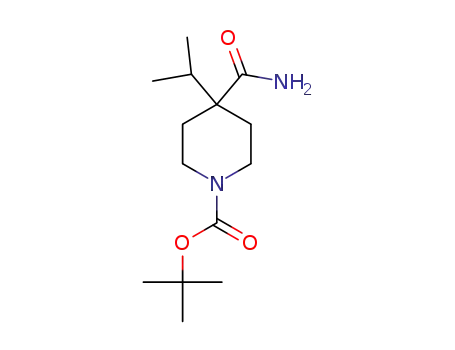 Molecular Structure of 1093396-56-5 (tert-butyl 4-(aminocarbonyl)-4-isopropylpiperidine-1-carboxylate)