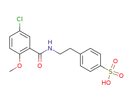 Molecular Structure of 33924-53-7 (p-[2-[(5-Chloro-2-methoxybenzoyl)amino]ethyl]benzenesulfonic Acid)