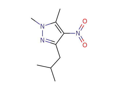 Molecular Structure of 1215013-87-8 (3-isobutyl-1,5-dimethyl-4-nitro-1H-pyrazole)