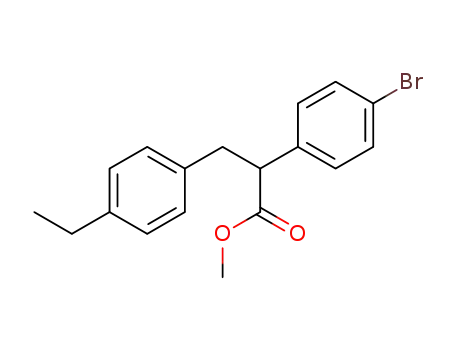 Molecular Structure of 1616633-27-2 (methyl 2-(4-bromophenyl)-3-(4-ethylphenyl)propanoate)