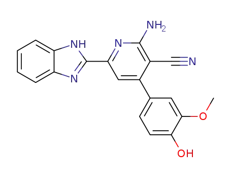 2-amino-6-(1H-benzo[d]imidazol-2-yl)-4-(4-hydroxy-3-methoxyphenyl)nicotinonitrile