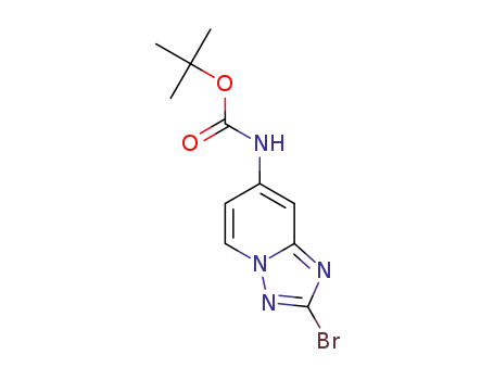 Molecular Structure of 1380331-50-9 ((2-Bromo-[1,2,4]triazolo[1,5-a]pyridin-7-yl)-carbamic acid tert-butyl ester)