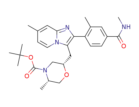 (2S,5S)-tert-butyl 5-methyl-2-((7-methyl-2-(2-methyl-4-(methylcarbamoyl)phenyl)imidazo[1,2-a]pyridin-3-yl)methyl)morpholine-4-carboxylate