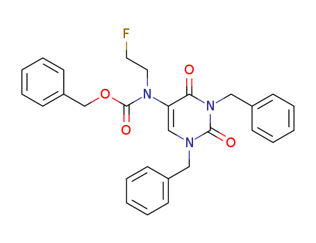 Carbamic acid,(2-fluoroethyl)[1,2,3,4-tetrahydro-2,4-dioxo-1,3-bis(phenylmethyl)-5-pyrimidinyl]-,phenylmethyl ester (9CI)