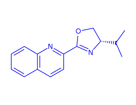 Molecular Structure of 226387-11-7 ((S)-2-(4,5-Dihydro-4-isopropyl-2-oxazolyl)quinoline)