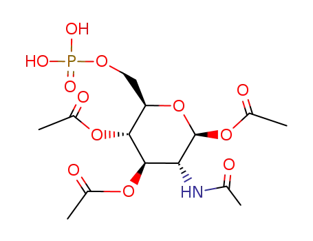 Molecular Structure of 100663-39-6 (<i>O</i><sup>1</sup>,<i>O</i><sup>3</sup>,<i>O</i><sup>4</sup>-triacetyl-2-acetylamino-<i>O</i><sup>6</sup>-phosphono-2-deoxy-β-D-glucopyranose)