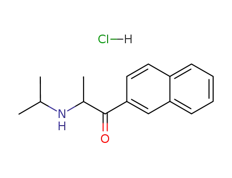 Molecular Structure of 100073-44-7 (2-[(1-methylethyl)amino]-1-naphthalen-2-ylpropan-1-one hydrochloride)