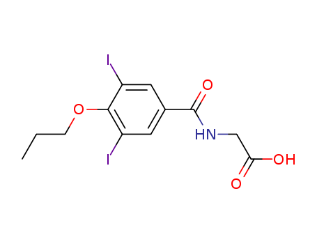 Hippuric acid,3,5-diiodo-4-propoxy- (6CI)