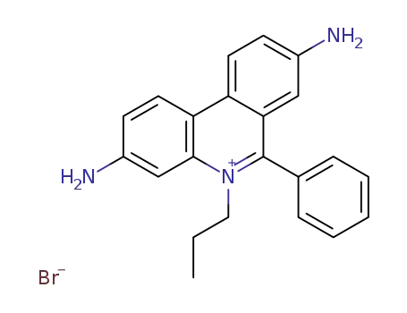 Molecular Structure of 100300-89-8 (3,8-diamino-6-phenyl-5-propylphenanthridinium bromide)