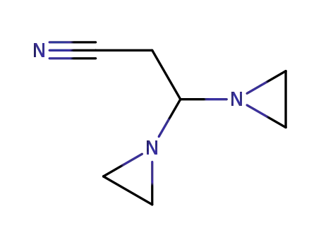 Molecular Structure of 1004-67-7 (3,3-bis(aziridin-1-yl)propanenitrile)