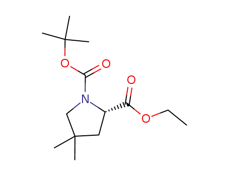 Molecular Structure of 1001353-86-1 ((S)-4,4-DIMETHYL-PYRROLIDINE-1,2-DICARBOXYLIC ACID 1-TERT-BUTYL ESTER 2-ETHYL ESTER)