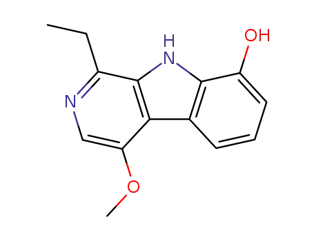Molecular Structure of 100234-62-6 (1-Ethyl-4-methoxy-9H-pyrido[3,4-b]indol-8-ol)