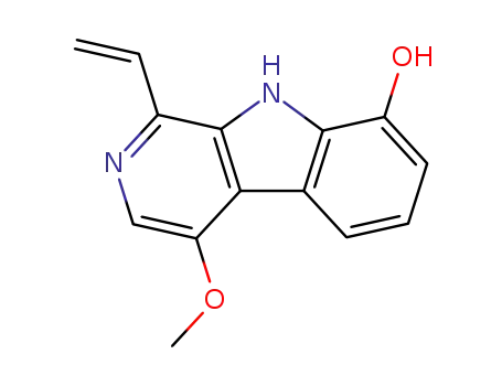 Molecular Structure of 100234-59-1 (1-Ethenyl-4-methoxy-9H-pyrido[3,4-b]indol-8-ol)