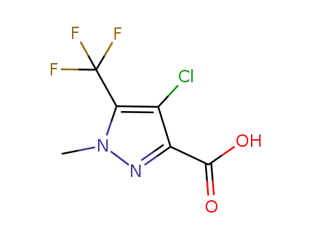 Molecular Structure of 1001519-38-5 (4-CHLORO-1-METHYL-5-TRIFLUOROMETHYL-1 H-PYRAZOLE-3-CARBOXYLIC ACID)