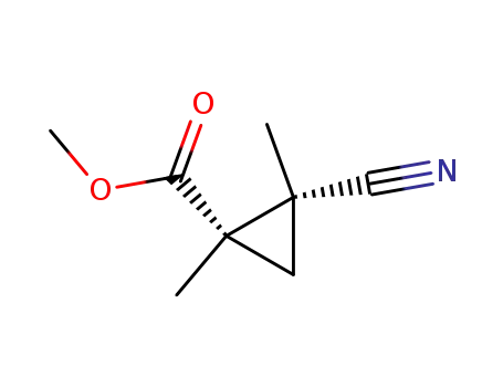 Molecular Structure of 100313-90-4 (Cyclopropanecarboxylic acid, 2-cyano-1,2-dimethyl-, methyl ester (6CI))