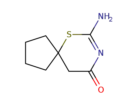 Molecular Structure of 118802-34-9 (7-amino-6-thia-8-aza-spiro[4.5]dec-7-en-9-one)