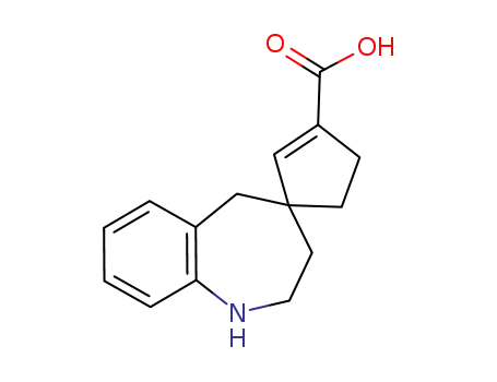 Molecular Structure of 813426-13-0 (1,2,3,5-tetrahydro-Spiro[4H-1-benzazepine-4,1''-[2]cyclopentene]-3''-carboxylic acid)