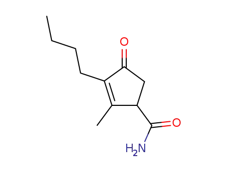 Molecular Structure of 100054-95-3 (2-Cyclopentene-1-carboxamide,  3-butyl-2-methyl-4-oxo-)