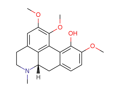 Molecular Structure of 475-67-2 (4H-Dibenzo[de,g]quinolin-11-ol,5,6,6a,7-tetrahydro-1,2,10-trimethoxy-6-methyl-, (6aS)-)