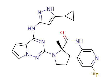 [18F](S)-1-(4-((5-cyclopropyl-1H-pyrazol-3-yl)amino)pyrrolo[2,1-f][1,2,4]triazin-2-yl)-N-(6-fluoropyridin-3-yl)-2-methylpyrrolidine-2-carboxamide