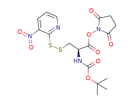 Molecular Structure of 100108-75-6 (tert-butyloxycarbonyl-(S-(3-nitro-2-pyridinesulfenyl))cysteine-N-hydroxysuccinimide)
