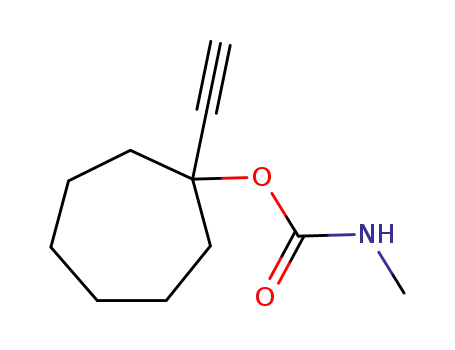 Molecular Structure of 100054-87-3 (Carbamic acid, methyl-, 1-ethynylcycloheptyl ester (6CI))