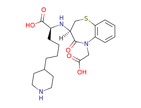 1,5-Benzothiazepine-5(2H)-aceticacid, 3-[[(1S)-1-carboxy-5-(4-piperidinyl)pentyl]amino]-3,4-dihydro-4-oxo-,(3R)-
