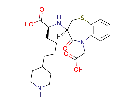 Molecular Structure of 100277-62-1 (N-[(3R)-5-(carboxymethyl)-4-oxo-2,3,4,5-tetrahydro-1,5-benzothiazepin-3-yl]-6-piperidin-4-yl-L-norleucine)