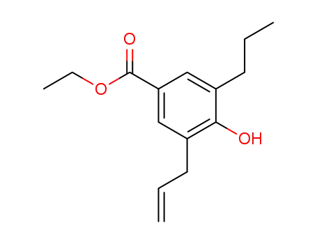 Molecular Structure of 100347-68-0 (ethyl 4-hydroxy-3-(prop-2-en-1-yl)-5-propylbenzoate)