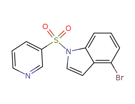 Molecular Structure of 1001394-86-0 (4-bromo-1-(pyridine-3-ylsulfonyl)-1H-indole)