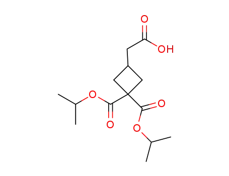 Molecular Structure of 1628783-90-3 ((3,3-bis(isopropoxycarbonyl)cyclobutyl)acetic acid)