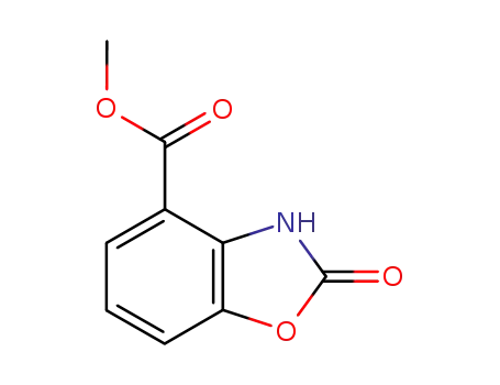 Molecular Structure of 100246-04-6 (4-BENZOXAZOLECARBOXYLIC ACID, 2,3-DIHYDRO-2-OXO, METHYL ESTER)