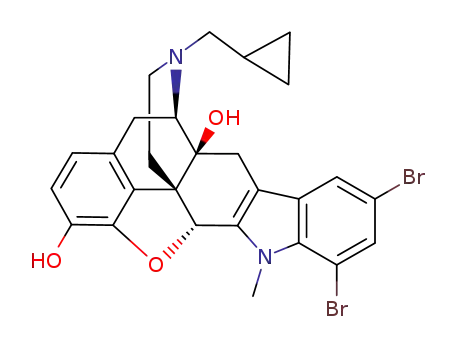 17-(cyclopropylmethyl)-6,7-dehydro-4,5α-epoxy-3,14-dihydroxy-5',7'-dibromo-6,7-2',3'-(1'-methyl)-indolomorphinan