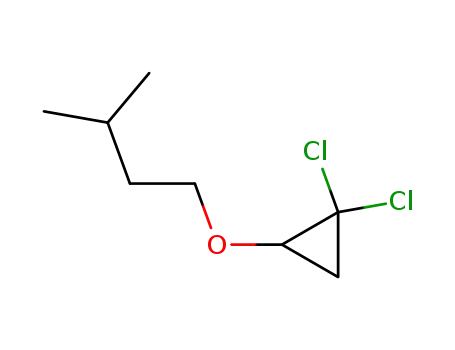 Molecular Structure of 100364-60-1 (1,1-dichloro-2-(3-methylbutoxy)cyclopropane)