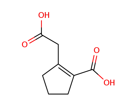 Molecular Structure of 100378-73-2 (2-Carboxy-1-cyclopentene-1-acetic acid)