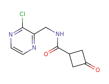 Molecular Structure of 939412-84-7 (N-((3-Chloropyrazin-2-yl)methyl)-3-oxocyclobutanecarboxamide)