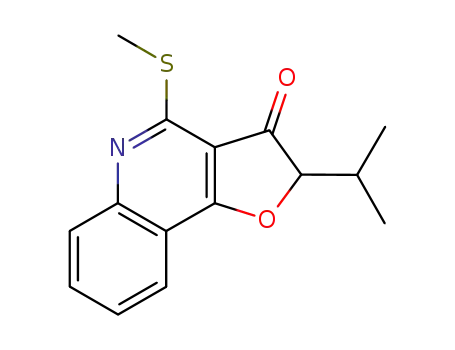 Molecular Structure of 135299-39-7 (2-isopropyl-4-methylmercapto-3(2H)-oxofuro<3,2-e>quinoline)