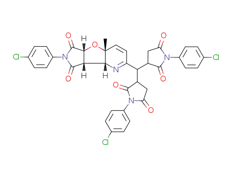 (4aR,5aR,8aS,8bR)-2-{Bis-[1-(4-chloro-phenyl)-2,5-dioxo-pyrrolidin-3-yl]-methyl}-7-(4-chloro-phenyl)-4a-methyl-4a,5a,8a,8b-tetrahydro-pyrrolo[3',4':4,5]furo[3,2-b]pyridine-6,8-dione