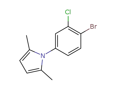 Molecular Structure of 100953-48-8 (1-(4-bromo-3-chlorophenyl)-2,5-dimethyl-1H-pyrrole)