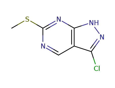 Molecular Structure of 100859-88-9 (3-chloro-6-(methylthio)-1H-pyrazolo[3,4-d]pyrimidine)
