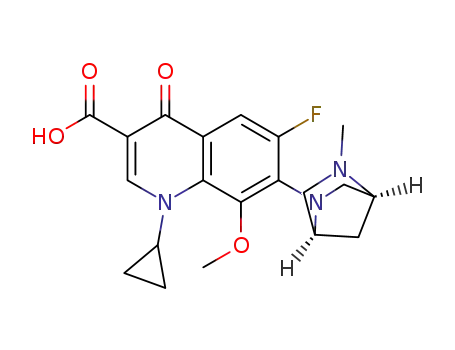 3-Quinolinecarboxylic acid, 1-cyclopropyl-6-fluoro-1,4-dihydro-8-Methoxy-7-(5-Methyl-2,5-diazabicyclo[2.2.1]hept-2-yl)-4-oxo-, (1S)- (9CI)
