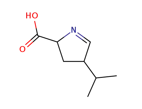 Molecular Structure of 100911-26-0 (1-Pyrroline-5-carboxylicacid,3-isopropyl-(6CI))
