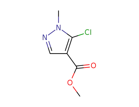 Molecular Structure of 88398-85-0 (1H-Pyrazole-4-carboxylicacid, 5-chloro-1-methyl-, methyl ester)