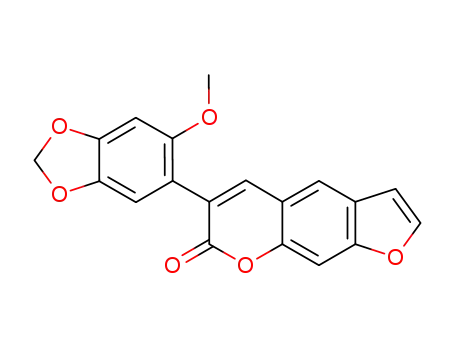 Molecular Structure of 10091-01-7 (6-(2-Methoxy-4,5-methylenedioxyphenyl)-7H-furo[3,2-g][1]benzopyran-7-one)