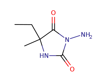 Molecular Structure of 1005-88-5 (3-AMINO-5-ETHYL-5-METHYL-IMIDAZOLIDINE-2,4-DIONE)