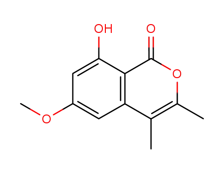 Molecular Structure of 100560-66-5 (8-hydroxy-6-methoxy-3,4-dimethyl-1H-isochromen-1-one)